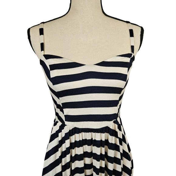Lush Striped Sun Dress, Navy/ White, Small - Picture 2 of 12